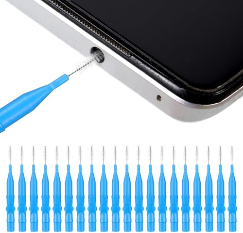 20 Pack Cell Phone Cleaning Kit, Anti-Clogging Mini Brushes Cleaner for 16 Pro Max Speaker and Receiver, Multifunctional Mini Cleaning Dust Remover Tools for Headphones Tablet Computer Camera, Blue