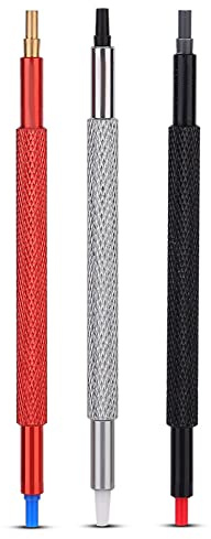 Haosie 3 prensas de relojes, kit de herramientas de reparación de relojes, herramienta de extracción de mano de reloj, ajuste de empujador de prensas de mano, para relojeros, 4.4 x 0.23 x 0.23