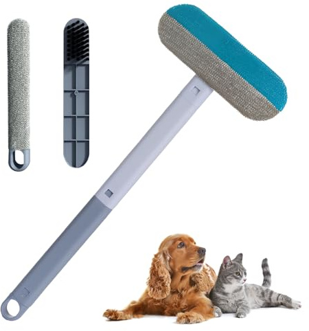 Tierhaarentferner 3 in 1 Fusselbürsten-Set, Tierhaarentferner Multifunktion Langen Griff, für Hundehaare und Katzenhaare Wiederverwendbar, für Tierhaar, ideal für Sofa, Bett, Teppich, Kratzbaum
