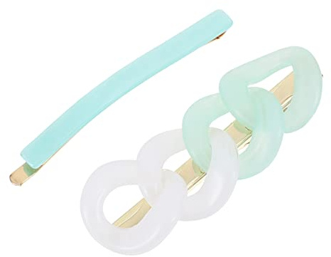TOPPERFUN 2pcs Gradient Color Hair Clips Hair Barrettes Resin Iron Sturdy Lasting Luster Fine Polishing Creative Elegant for Daily Life and Birthday