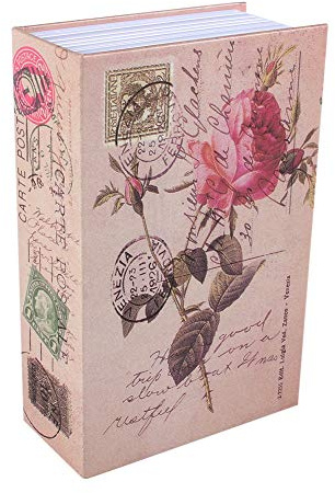 Caja Fuerte Con Forma De Libro, Portátil Almacenamiento Oculto Diseño, 2 Llaves Secreta Libro Caja Fuerte Pequeña, Hogar Oficina Viajes y Regalos Originales (Modelo Diario de Rosas)
