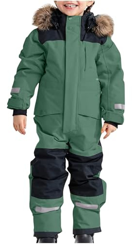 Generisch 2025 Traje de nieve para niños, traje de esquí térmico para niños, mono de esquí cálido de invierno, traje de nieve resistente al viento, traje de invierno con mono de barro desmontable
