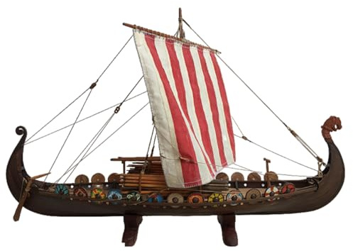 3D Holzpuzzle für Erwachsene, 1/50 Holz Wikinger Langschiff Segelschiff Modellbausatz, 3D Holzpuzzle Steampunk Wikingerschiff, DIY-Holzschiff-Bauset, Kreativer Handwerk Geschenk & Deko