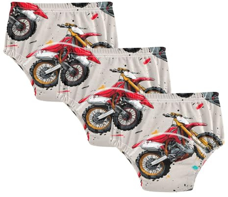 Mazeann Motorcycle Motorbike Retro Toddler Potty Training Underwear Cotton Absorbent Soft Baby Girl Boy Potty Training Pant 2T Multi