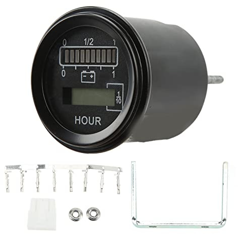 Indicador De Batería Redondo 24V, Medidor De Carga De 10 Niveles LED, Para Montacargas Eléctrico, Diámetro 57mm - Visualización Precisa, Alarma De Descarga, Uso Industrial
