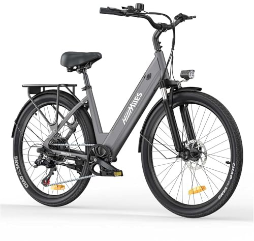 HillMiles MileCity1 26 Electric Bike for Adults, 7-Speed Urban Electric E Bike with 36V 13Ah Hidden Battery, 100KM（PAS）Range, Electric Cycle with Dual Disc Brake & Front Fork Suspension