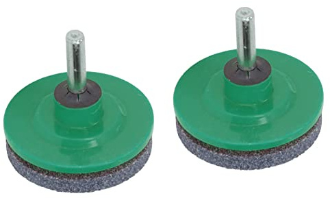 Nosqew Affûteur de Lame de Tondeuse à Gazon, Outil D'affûtage de Lame de Perceuse Durable en Acier Inoxydable ABS de qualité Supérieure pour Jardin Cour 2 Pièces 5x5x5.5cm (Verte)