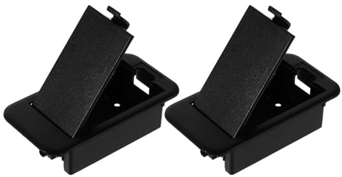 Mikinona Lot de 2 boîtiers pour piles 9V pour micros de basse actifs - Compartiment en plastique avec mousse anti-vibrations - Pièces de rechange pour guitares et basses électriques