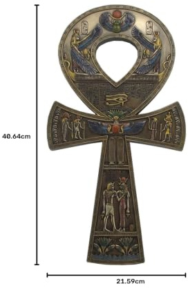 Wandbehang, antikes ägyptisches Ankh-Symbol, Bronze-Finish, 39,5 cm
