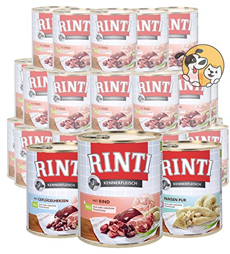 Rinti 18 x 800 g Kennerfleisch Dosen Mix | Sorten frei wählbar | Hundefutter