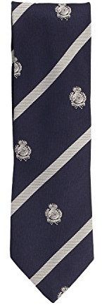 Silk Ties Schmale Krawatte Seide Wappen Seidenkrawatte Clubkrawatte Navy, Rot, Blau, Schwarz, Braun (Navy)