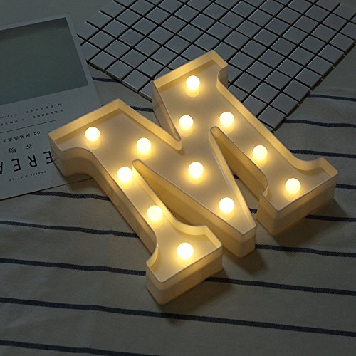 Beleuchtete Buchstaben Nachtlichter Dekoration LED Neon Lampen für Geburtstag Party Hochzeit Kinder Geschenk A-Z (M)