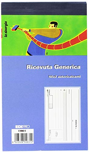Edipro E5563C - Bloc recibo genérico 50x2 autorical - Formato 9,9x17 cm, paquete de 20 unidades