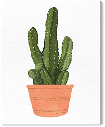 The Oliver Gal Artist Co. Botanical Wall Art Canvas Prints 'Cactus Coral III' Home Décor, 36 x 45, Green, Orange