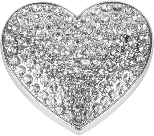styleBREAKER Damen Magnet Schmuck Brosche in Herz Form mit Strass, für Schals, Tücher oder Ponchos, Anhänger 05050081, Farbe:Silber