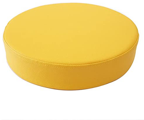 Waigg Kii Cojín impermeable de piel sintética para silla, cojín de asiento suave para jardín, cojín redondo acolchado de 5/8 cm (amarillo, 35 x 35 x 5 cm)