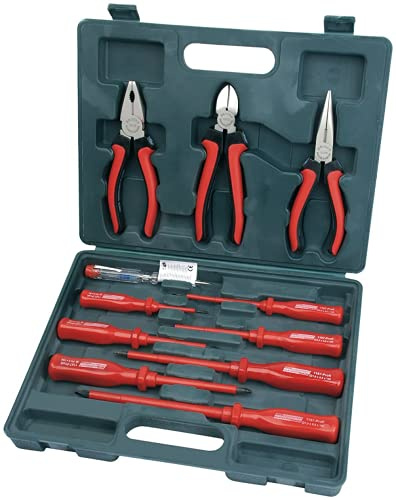 PaulStore 11PC Quality Electricians Screwdriver Set Tool Electrical Fully Insulated +Case