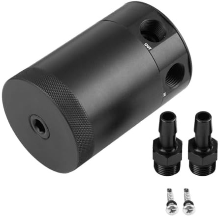 Serbatoio di Raccolta Dell'olio, Yctze Kit Serbatoio di Sfiato per Serbatoio di Sfiato in Alluminio Universale a Due Fori per Auto in Alluminio per decanter olio motore oil catch lattina di cattura la