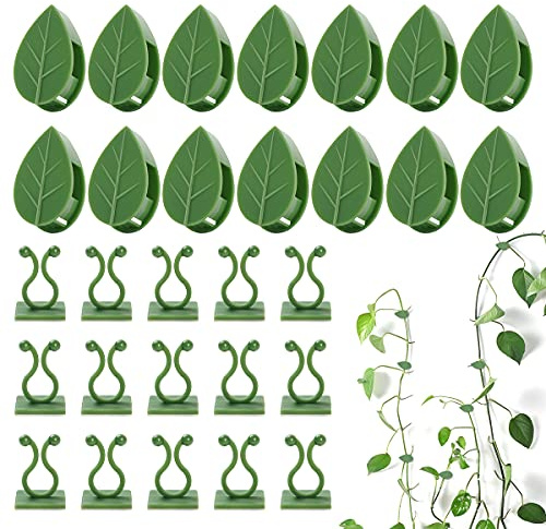 LUCKJUJU 100 Stück Wandbefestigungsclips für Pflanzen und Kletterwände, Selbstklebende Haken für Ranken, unsichtbarer Halter, Garten, Simulation, Selbstklebende Haken für Draht-Befestigung.