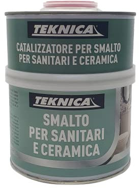 Smalto ceramico per sanitari ceramica bicomponente bianco lucido 750ML