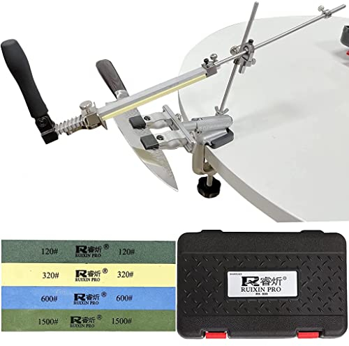 Último 2023 Actualizado RUIXIN PRO RX-009 Afilador de cuchillos Juego de cocina profesional de acero inoxidable Ángulo de fijación de giro de 360 ​​grados con 4 piedras de afilar