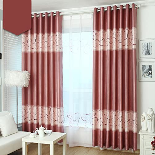 MFFIRE Tende Strisce Moderne Soggiorno Termica Isolante Tenda Stile Moderno Fonoassorbenti Occhielli Drappo Per Camera Dei Bambini E Camera Da Letto 1 Pezzi,Rosso,W2.5 x H2.7m