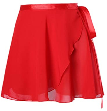Oushengsi Jupe de Danse Classique en Mousseline de Soie pour Femme - Tutu de Danse pour Fille en Fibre de Polyester Rouge