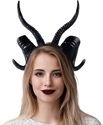 Spooktacular Creations Halloween Schwarzer Teufel Hörner Stirnband Hörner cosplay Stirnband Horn Kopfstück für Halloween Kostüm Zubehör, Cosplay