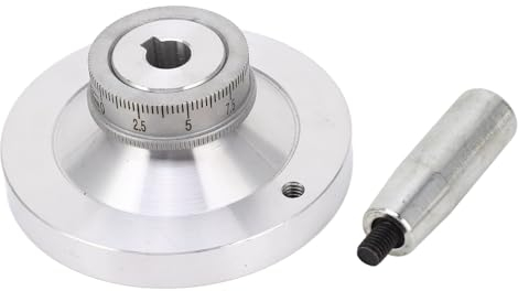 Drehmaschine Handrad, 80mm Aluminiumlegierung Handrad mit Kurbel, Werkzeugmaschinen Handrad Maschinenzubehör 0–25 Mm Skala für 7x12 7x14 0618 CJ18A Fräsmaschinen, Drehmaschinen, Schleifmaschinen