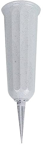 Gartentöpfe aus Kunststoff, Friedhofsvasen, Blumenhalter für Friedhofsdekorationen, für den Boden, Friedhofsvase mit Pfahl, Gedenkblumenvase, Blumenvase für Gedenkpflanztöpfe aus Kunststoff (Grau-2,
