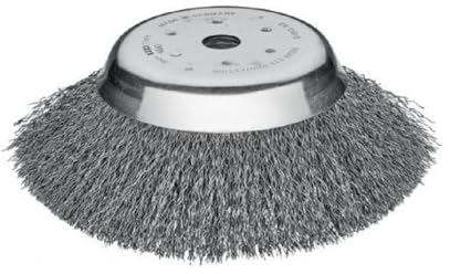 ISE Cepillo de alambre de acero prensado de 180 mm con orificio central de 25,4 mm