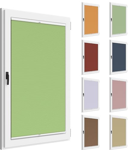 NIBLO Wabenplissee zum Bohren Faltrollo für Fenster nach Maß Doppel Jalousie in der Glasleiste Thermo Blickdicht Rollo Farben (mit Schrauben, Breite 22-120cm, Höhe 131-230 cm)