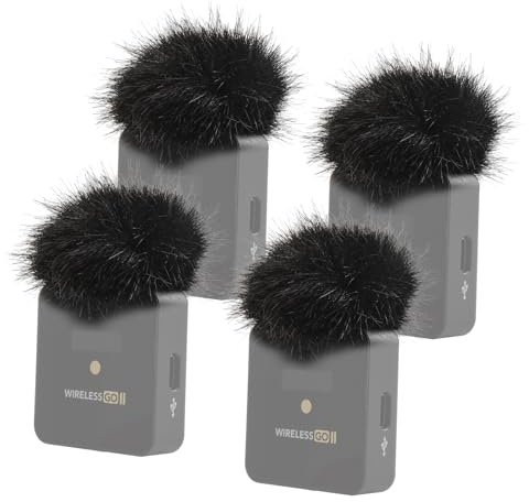 Mikrofon Windschutz Kompatibel mit RODE Wireless Go 2 / ME/PRO, Profi Fell Popschutz für Wireless ME, PRO, Go II Lavalier-Mikrofon, Blockiert Windgeräusche Furry Pop Filter von YOUSHARES(4PCS)