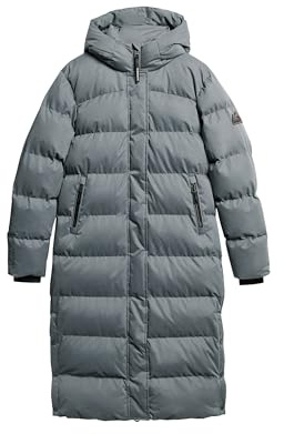 Superdry Damen Langer Steppmantel aus Mikrofaser