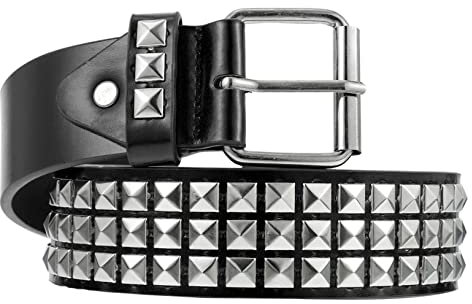 TOGEVAL Nietengürtel Pu Leder Modischer Punk Gürtel Damen Herren Schwarzer Dekorativer Bund Für Jeans Alltag Party Geschenk
