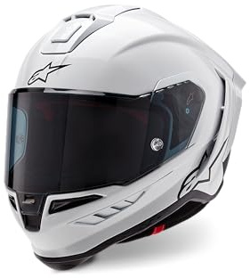 Race Helm Alpinestars Supertech R10 Motorradhelm Integralhelm Carbonhelm, WHITE GLOSSY BLACK MATT, S