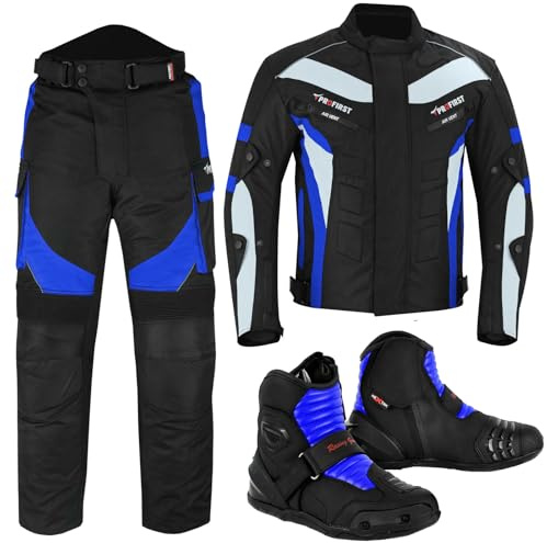 Inflori Motorcycle Suit Waterproof Motorbike Cordura Jacket For mens Pant Trouser jacket Motorbike Boots CE Armoured Fully Protected Motorcycle Sets