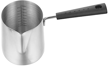 PHENOFICE tasse à lait en acier inoxydable pichet à mousser le lait petite casserole crémiers à café kit main marmite chauffante poele marmite pour casserole de lait Silver