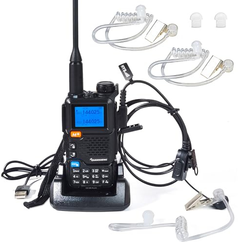 HYS Quansheng UV-K5(8) 5W Dual Band Walkie Talkie | Recharger Wiederaufladbare Batterien Radio, VHF UHF Zwei-Wege-Radio mit Ohrhörer, Clear Audio Tube, Ohrstöpsel