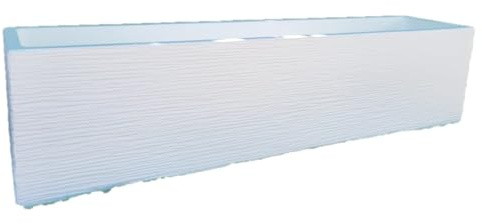 AnaParra Jardinière en béton pierre pour extérieur pacifique 60 x 17 x 19 cm Blanc