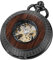 Tiong Taschenuhr aus Holz, mechanisch, Steampunk, elegant, Kupfer, offenes Zifferblatt, Herren-Taschenuhren mit Kettenbox