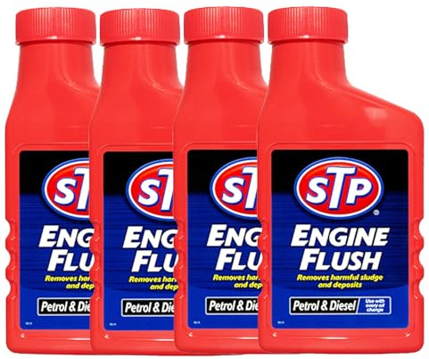STP Engine Flush 450ml – Deep Cleans Engine Deposits, Removes Sludge & Carbon Build-Up, Improves Engine Performance & Efficiency, Protects Engine Parts, Pack of 4