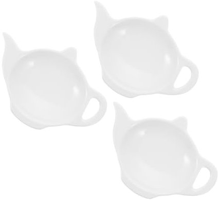 BESTOYARD 3piezas Soporte De Cerámica Forma De Tetera para Bolsitas De Té Elegante Plato para Té y Salsas Accesorios Tarde