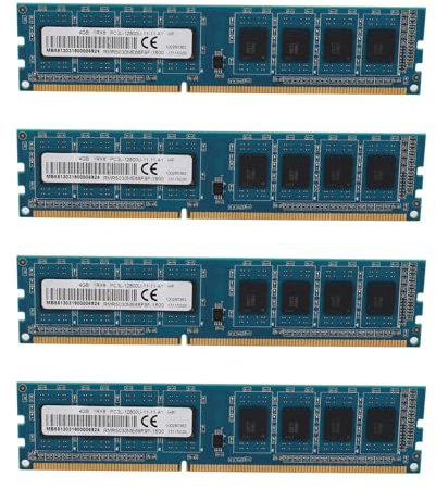 Kznifmk 4X Memoria de Ordenador de Escritorio DDR3 4GB 1RX8 PC3L-12800U 1600Mhz 240Pins 1.35V CL11 DIMM Ram para Placa Base