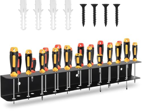 Qivine Schraubendreher Halterung 23 Löcher, 40cm Werkzeughalter Wand für Lochwand Werkbank, Garage Werkzeug Wandhalterung für Zangen, Hammer