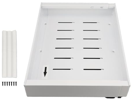 Aramox Adjustable Cabinet Pull Out Shelf, Kitchen Storage Organizer Drawer with Ball System and 3 Sideline Rails Carbon Steel Slide Out Shelf