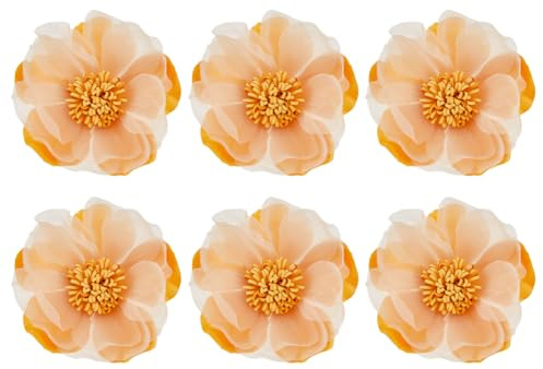 SUPERFINDINGS 6 broche en Tissu Satiné Vert Foncé/Acier Léger Bleu/Orange pour Femme et Fille Accessoire Décoratif pour Fête de Mariage