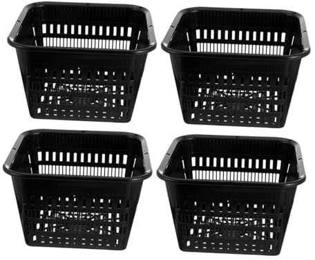 DECOMELODY 4 pezzi Cestini Quadrati per Piantare in Plastica Resistente con Rete Traspirante Vasi Idroponici Riutilizzabili per Verdure e Piante Design Ventilato per Sane per Fuori