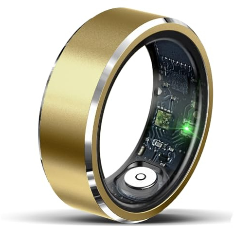 Awlve Sekoda Smart Health Ring - Sekoda GPS Smartwatch Bague Connectée pour Les Hommes Et Les Femmes Bague Intelligente avec Cardiofréquencemètre D'oxygène du Sommeil De Santé (Gold,#9)