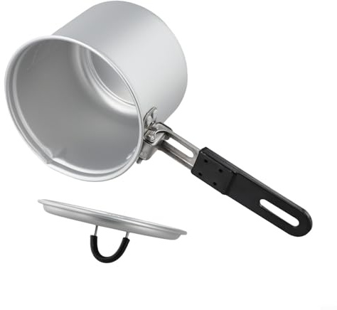 Gdfnmogo En aluminium pour chauffage léger, cuisson en alliage, pot de camping en plein air, 770 ml, pliable, pour le lait, le pique-nique, le thé, poignée